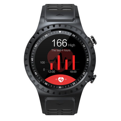 【关珊】GPS运动手表 多运动模式 指南针海拔 户外运动 新品智能手表圆盘触屏天气提醒手表 心率监测 计步 睡眠监控(黑灰)