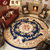 龙禧家居 欧式圆形地毯 客厅茶几卧室床边毯 电脑椅餐桌垫门厅入户地毯(1252蓝色)第2张高清大图