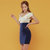 2018夏季新款韩版女装性感露背抹胸式荷叶袖修身包臀撞色连衣裙第2张高清大图