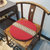 中式圆坐垫鼓凳垫藤椅垫餐椅垫绣花飘窗垫茶凳垫可拆洗棉麻定制(红色+金绿)第3张高清大图