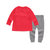 Oissie 奥伊西 1-4岁宝宝纯棉毛衣套装(66厘米（建议0-6个月） 红色上衣+灰色裤子)第2张高清大图