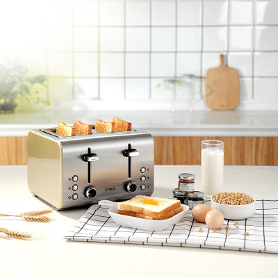 东菱（Donlim）DL-8590A  多士炉全不锈钢 烤面包机4片家用商用烤三明治吐司机