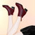 秋冬季新款圆头方跟女靴侧拉链纯色短靴防水台女鞋子SE1567(酒红色 40)第2张高清大图