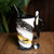 杯子男陶瓷陶瓷咖啡杯带盖勺韩式大容量创意办公室男女生个性马克杯杯子喝水复古(套杯款-黑黄色-买1送5)第3张高清大图
