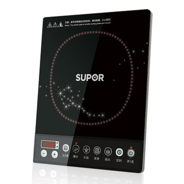 苏泊尔（Supor）电磁炉SDHJ08K-200 幽晶面板，5大烹饪功能，高效散热功能