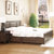 SKYMI 美式全实木床 1.8米双人床 红橡木双人床(胡桃色 1.8米框架床)第3张高清大图