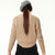 东大门女式新款时尚都市性感短款镂空长袖纯色毛衣百搭针织衫(巧克力色 均码)第3张高清大图