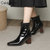 CaldiceKris（中国CK）秋季新款尖头裸靴弹力瘦瘦单靴英伦短靴女（单里）CK-X9018-1(黑色 38)第2张高清大图