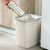 压圈卫生间分类垃圾桶家用客厅夹缝拉圾桶厕所厨房厨余干湿卫生桶(米色)第7张高清大图