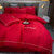 全棉四件套60支长绒棉轻奢纯棉贡缎床单被套婚庆床上用品(中国红)第6张高清大图