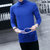 花花公子男士修身纯色高领毛衣加厚保暖针织衫紧身长袖领韩版打底衫男冬季.   S1788(天蓝色 XL)第2张高清大图