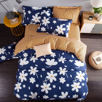 新品简约宜家全棉四件套床上用品纯棉床单被套4件套1.5m1.8米(鲁迪 适合2*2.3米被芯)