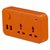 贝特彩虹系列BTCH-U602W电源转换器/插座（橘红色）第2张高清大图