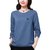 SUNTEK中年妈妈秋装洋气打底衫女大码女装新款韩版显瘦减龄长袖T恤上衣(2XL 140-160斤 蓝色)第5张高清大图