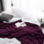 黛格床上用品加厚保暖提花麦穗羊羔绒毛毯 毯子 盖毯(青紫 默认)第4张高清大图