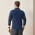 休闲翻领暗纹休闲棉质长袖POLO衫(深蓝色 175)第3张高清大图