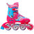 美洲狮（COUGAR）溜冰鞋儿童全套装男女旱冰鞋 可调节轮滑鞋 闪光滑轮鞋(粉青色全版套装 L（可调37-41）)第5张高清大图