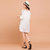 七格格2017春装新款时尚宽松圆领绣花绑带五分袖中长上衣女X1102(白色 XL)第4张高清大图