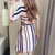 Mistletoe连衣裙短袖 2017夏季新款韩版女装女裙 条纹裙子(粉红色 M)第5张高清大图
