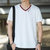 夏季新款男士桑蚕丝短袖T恤2021新款休闲夏装丝光棉V领纯色打底汗衫(白色 XL)第4张高清大图