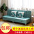 小户型布艺沙发简易客厅可折叠沙发单人双人三人沙发出租房沙发床(四人座长度1.8米：带2个抱枕 玫红色-绒布)第2张高清大图
