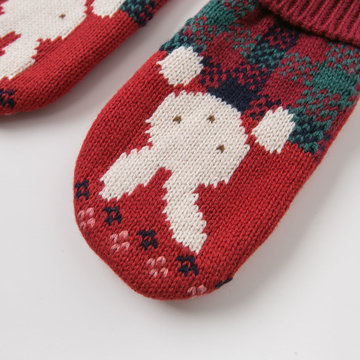 davebella戴维贝拉男女童秋冬季新款手套宝宝针织手套DBZ8397-2(ONE 圣诞红)