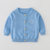 婴儿毛衣秋装男纯棉新生儿线衣0-3个月春秋女宝宝针织开衫外套(80cm 蓝色)第2张高清大图