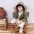小马蒙奇 男女宝宝纯色连帽开衫外套棉质短风衣(120 卡其)第2张高清大图