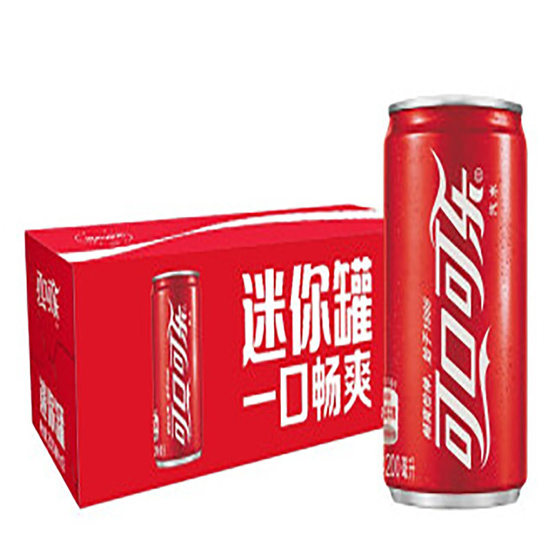 可口可乐含糖可乐can200ml12全纸包sleek罐26排列整箱