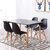 SKYMI现代简约餐桌椅 北欧餐桌 小户型餐桌椅组合 家用饭桌 商用洽谈桌椅(白色伊姆斯 1.4米餐桌 4把彩色椅(颜色备注))第3张高清大图