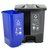 俊采云JunCaiYun30L加厚脚踏分类垃圾桶 脚踏塑料桶JCY-227连体脚踏分类果皮桶(军绿色 JCY-227)第4张高清大图