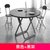 TIMI 现代折叠桌椅 家用小户型折叠桌 阳台桌椅(黑色 60圆桌一桌四椅)第4张高清大图
