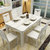 古宜 G502小户型长方形现代简约时尚餐桌椅组合白色烤漆餐厅大理石实木餐桌子饭桌(1.3*0.8一桌4椅(牛角镂空椅))第4张高清大图