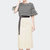 素芬 时尚套装裙夏新款女装喇叭袖条纹上衣半身长裙气质两件套SF66362(条纹 XXL)第3张高清大图
