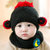 秋冬婴儿毛线帽0儿童3宝宝帽子6围巾两件套装12个月小孩加绒1-2岁(粉色)第4张高清大图