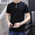 2017夏季新款男士短袖t恤圆领纯棉半袖打底衫青少年修身体恤 潮5910(黑色 M)第2张高清大图