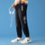 传奇保罗蓝色牛仔裤男夏季薄款2021年新款裤子潮流牌直筒宽松男士休闲长裤（M-4XL）812301(黑色 3XL)第4张高清大图