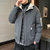 VINBORLEE男士棉服 冬季新款棉衣韩版潮流学生羽绒棉服短款棉袄KXP-H115(黑色XL)(深灰色 M)第3张高清大图