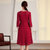 2021春季新款肥mm显瘦时尚裙子大码女装气质V领遮肚子连衣裙53038(红色 L)第3张高清大图