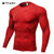 士3D立体印花 健身跑步训练长袖 紧身弹力排汗速干衣tp8006(红色 XL)第4张高清大图
