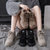 反光加绒马丁靴女2021冬季新款韩版保暖棉鞋学生短靴平底靴子K801(米色 36)第3张高清大图
