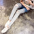 2017新款女装韩版破洞高腰弹力女式牛仔裤渐变色铅笔小脚裤(浅蓝 31)第2张高清大图