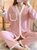 SUNTEK2022年新款睡衣女春秋纯色款开衫两件套公主风套装长袖长裤家居服(2201#爱心)第5张高清大图