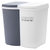 北欧按压式垃圾分类垃圾桶家用干湿分离双桶家庭办公室室内 白+蓝 JMQ-965第4张高清大图
