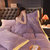 刺绣牛奶绒四件套轻奢简约双面双层加绒加厚保暖床单被套床上用品(淡紫)第9张高清大图