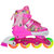 乐士/ENPEX溜冰鞋儿童全套装 儿童轮滑鞋 可调伸缩滑冰鞋男女直排轮 全闪光PU轮172(粉色 L码(39-42))第4张高清大图