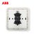 ABB开关插座面板德静系列白色五孔插座86型开关面10A墙壁开关面板插座套餐合集(一位双控)第5张高清大图