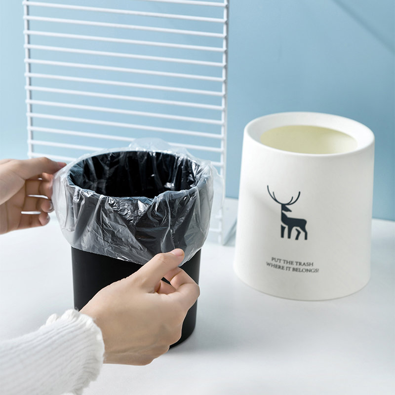 桌面垃圾桶办公桌书房茶几餐桌迷你床头桌上小垃圾盒可爱少女心黑色印