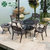 幽之腾 户外桌椅花园室外露天阳台休闲庭院五件套烤炉铸铝家具(全套如图)第2张高清大图