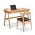 千多多纯实木书桌 北欧简约现代日式宜家书桌 电脑桌阳台桌椅(原木色 1.2双抽书桌+椅)第3张高清大图